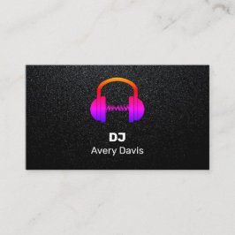 Schwarzer Deejay DJ Musik Beat Profi Visitenkarte