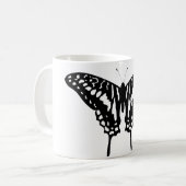Schwarzer Dekorschmetterling Kaffeetasse (Vorderseite Links)