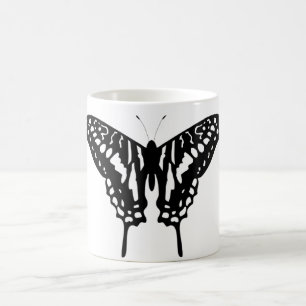 Schwarzer Dekorschmetterling Kaffeetasse
