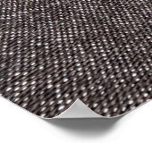 Schwarzer Denim-Stoff. Mode, Texturen und Hintergr Poster (Ecke)