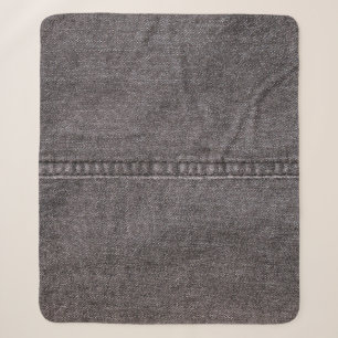 Schwarzer Denim-Stoff. Mode, Texturen und Hintergr Sherpadecke