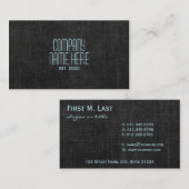 Schwarzer Denim Visitenkarte (Vorne/Hinten)