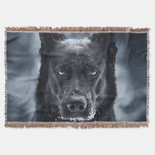 Schwarzer Deutscher Schäferhund Decke (Vorderseite)