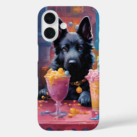 Schwarzer Deutscher Schäferhund, Eiscreme Case-Mate iPhone Hülle (Rückseite)