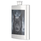Schwarzer Deutscher Schäferhund Flachmann (Links)