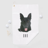 Schwarzer Deutscher Schäferhund Golfhandtuch (Insitu)