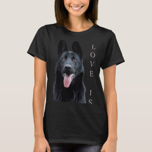 Schwarzer Deutscher Schäferhund Hund Mama Papa Lie T-Shirt