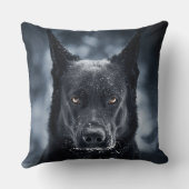 Schwarzer Deutscher Schäferhund Kissen (Rückseite)