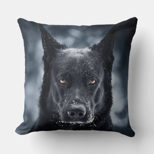 Schwarzer Deutscher Schäferhund Kissen (Vorderseite)