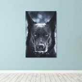 Schwarzer Deutscher Schäferhund Leinwanddruck (Insitu (Holzboden))