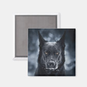 Schwarzer Deutscher Schäferhund Magnet (Vorderseite/Rückseite)