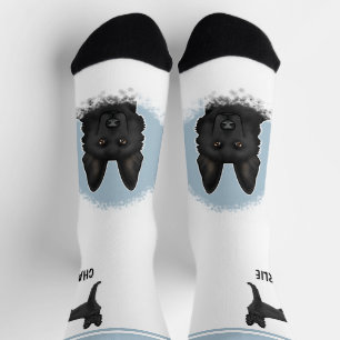 Schwarzer Deutscher Schäferhund mit individuellem Socken