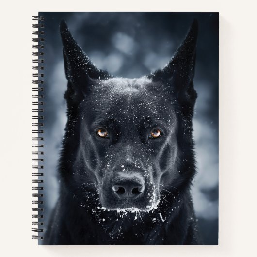 Schwarzer Deutscher Schäferhund Notizblock (Vorderseite)