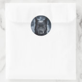 Schwarzer Deutscher Schäferhund Runder Aufkleber (Tasche)