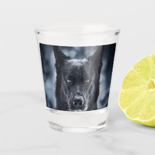 Schwarzer Deutscher Schäferhund Schnapsglas