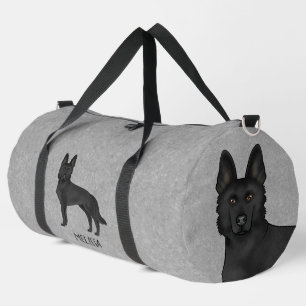 Schwarzer Deutscher Schäferhund und benutzerdefini Duffle Bag