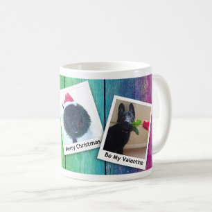 Schwarzer Deutscher Schäferhund-Welpe Winterurlaub Kaffeetasse