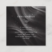 Schwarzer, dezenter Glitzer-Hintergrund Quadratische Visitenkarte (Rückseite)