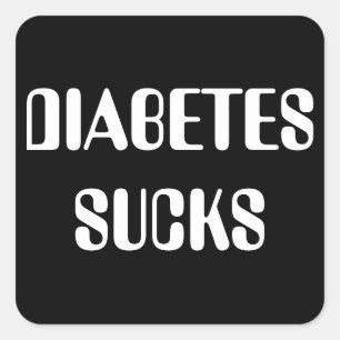 Schwarzer Diabetes-Aufkleber Quadratischer Aufkleber