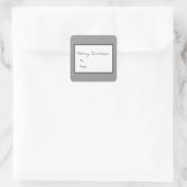 Schwarzer Diagonaler Feiertag Quadratischer Aufkleber (Tasche)