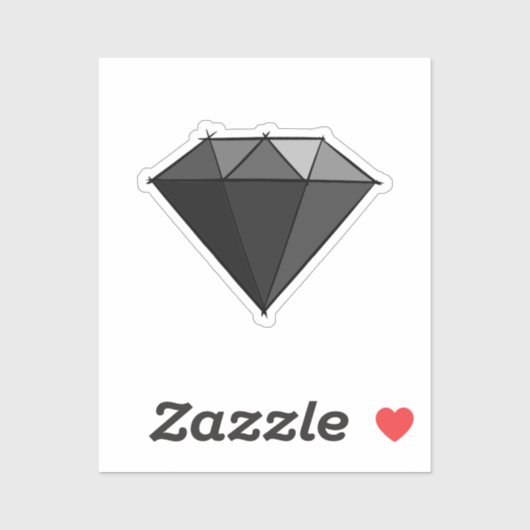 Schwarzer Diamant Edelsteinschmuck. Aufkleber (Blatt)