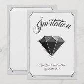 Schwarzer Diamant Edelsteinschmuck. Einladung (Vorne/Hinten)