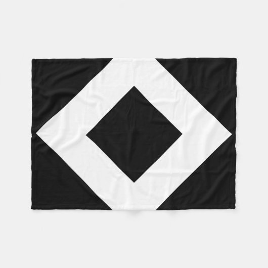 Schwarzer Diamant, feine weiße Grenze Fleecedecke (Vorderseite (Horizontal))