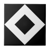 Schwarzer Diamant, feine weiße Grenze Fliese (Vorderseite)