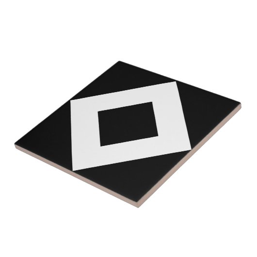 Schwarzer Diamant, feine weiße Grenze Fliese (Seite)