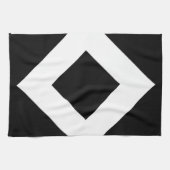 Schwarzer Diamant, feine weiße Grenze Geschirrtuch (Horizontal)