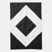 Schwarzer Diamant, feine weiße Grenze Geschirrtuch (Vertikal)