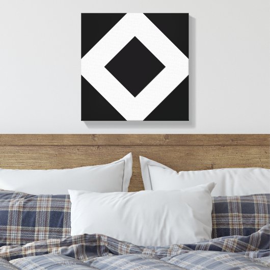 Schwarzer Diamant, feine weiße Grenze Leinwanddruck (Insitu (Schlafzimmer))