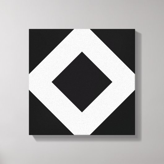 Schwarzer Diamant, feine weiße Grenze Leinwanddruck (Vorderseite)