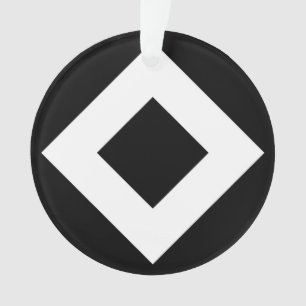 Schwarzer Diamant, feine weiße Grenze Ornament