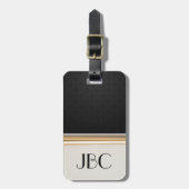 Schwarzer Diamant-Fliese mit einem Band versehenes Gepäckanhänger (Vorderseite vertikal)