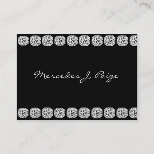 SCHWARZER DIAMANT-IMITAT Geschäfts-Karte Visitenkarte (Vorderseite)