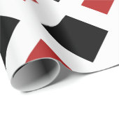 Schwarzer Diamant, kühne weiße Grenze auf Rot Geschenkpapier (Rolleneckpunkt)