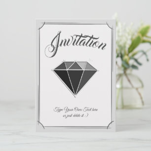 Schwarzer Diamant-Schmuck. Einladung