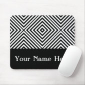 Schwarzer Diamant Zickzack mit individuelle Name Mousepad (Mit Mouse)