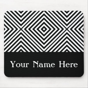 Schwarzer Diamant Zickzack mit individuelle Name Mousepad
