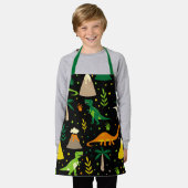 Schwarzer Dinosaurier Dino Vulkan Schürze (Getragen)