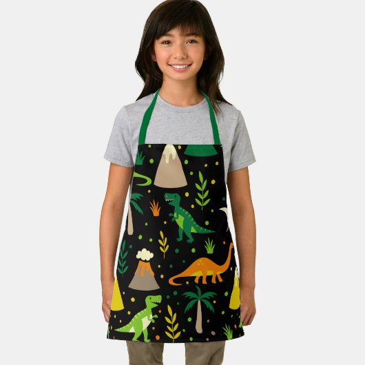 Schwarzer Dinosaurier Dino Vulkan Schürze (Insitu)