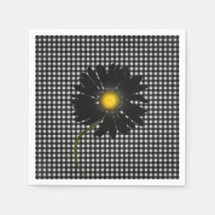 Schwarzer Disan auf Gingham-Hintergrund Serviette