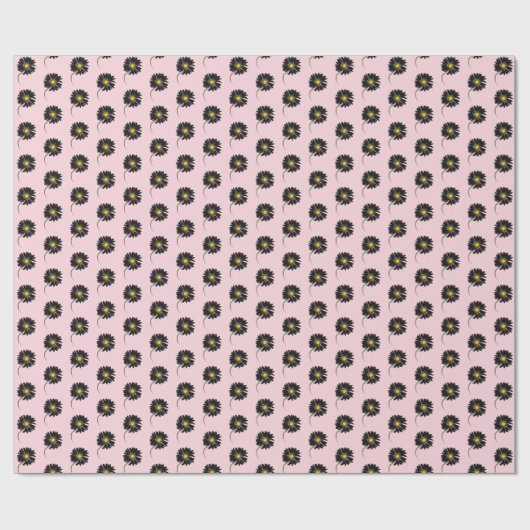 Schwarzer Disan auf Rosa Geschenkpapier (Flach)