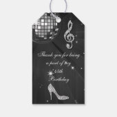 Schwarzer Disco-Ball und Heels-45. Geburtstag Geschenkanhänger (Rückseite)