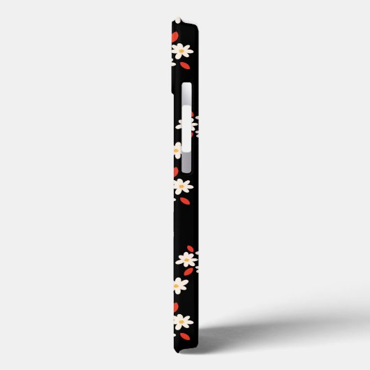 Schwarzer Dissy-Blütendruck Case-Mate iPhone Hülle (Rückseite / Links)