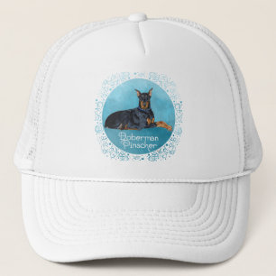 Schwarzer Dobermann Pinscher Truckerkappe