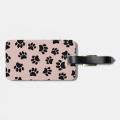 Schwarzer Dog Muster auf Rose Gold Gepäckanhänger (Rückseite horizontal)
