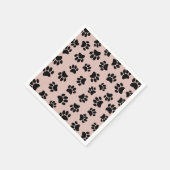 Schwarzer Dog Muster auf Rose Gold Serviette (Ecke)