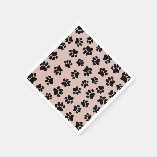 Schwarzer Dog Muster auf Rose Gold Serviette (Ecke)